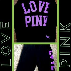 VS PINK Hoodie Sweatshirt / Sweatpants Bundle Set